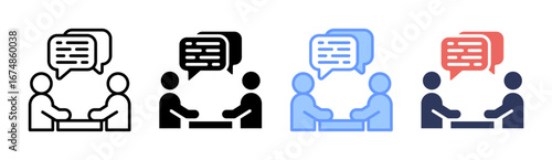 Negotiation Icon Set Multiple Style Collection