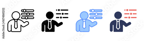 Self Management Icon Set Multiple Style Collection