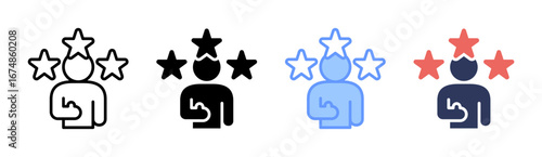 Self Esteem Icon Set Multiple Style Collection