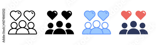 Social Awareness Icon Set Multiple Style Collection