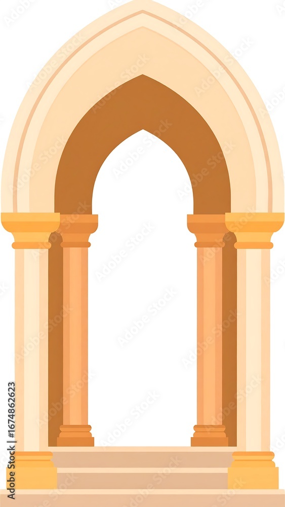 Fototapeta premium Ornate archway, stone columns