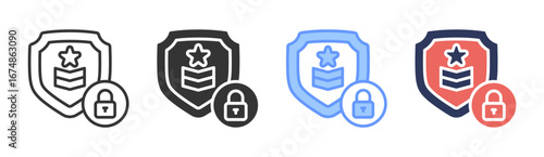 Ranked Security Icon Set Multiple Style Collection
