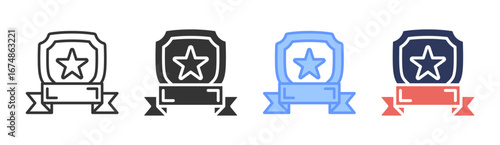 Honor Badge Icon Set Multiple Style Collection