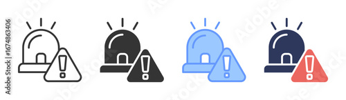 Emergency Alert Icon Set Multiple Style Collection