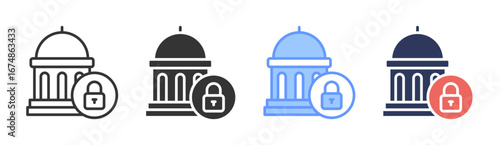 Government Security Icon Set Multiple Style Collection
