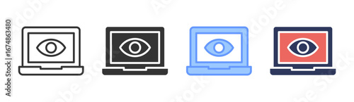 Cyber Surveillance Icon Set Multiple Style Collection