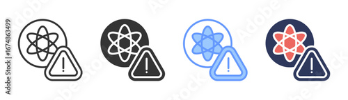 Nuclear Threat Icon Set Multiple Style Collection
