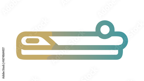 Stylized train with gradient colors transportation sleek