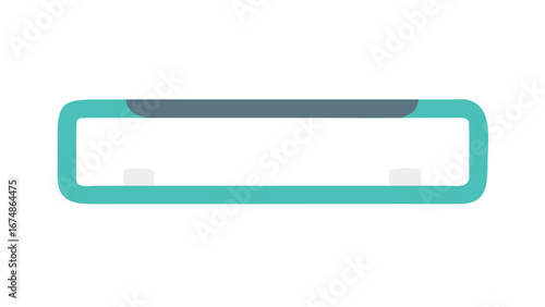Teal and grey rectangular frame with white inserts rectangle