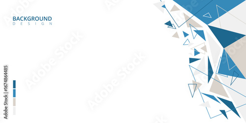 Abstract Background Design with Dynamic Triangle Pattern in Blue and Gray
