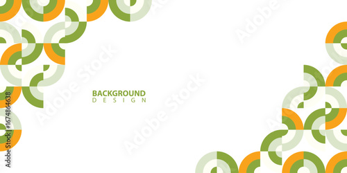 Decorative Background  design Featuring Concentric Arcs in Orange and Green