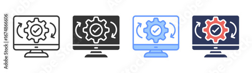 Regression Testing Icon Set Multiple Style Collection