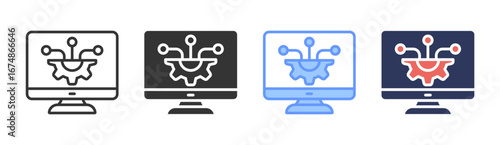 Software Icon Set Multiple Style Collection
