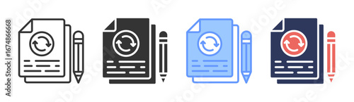 Changelog Icon Set Multiple Style Collection