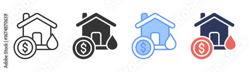 Asset Value Icon Set Multiple Style Collection