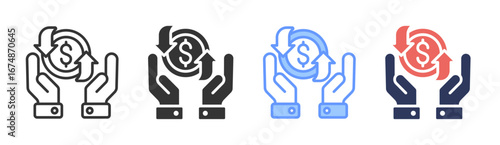 Return Growth Icon Set Multiple Style Collection