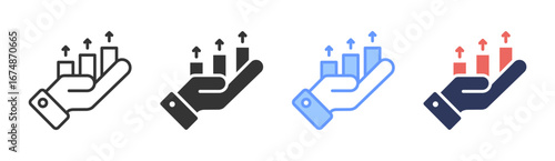 Profit Rise Icon Set Multiple Style Collection