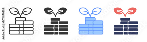 Sustainable Growth Icon Set Multiple Style Collection