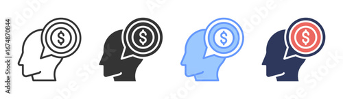 Money Mindset Icon Set Multiple Style Collection