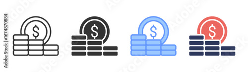 Capital Assets Icon Set Multiple Style Collection