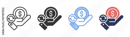 Return Yield Icon Set Multiple Style Collection