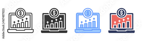 Revenue Forecast Icon Set Multiple Style Collection
