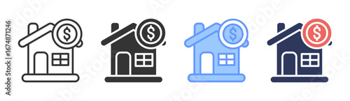 Real Estate Icon Set Multiple Style Collection