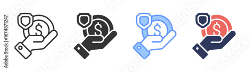 Asset Protection Icon Set Multiple Style Collection