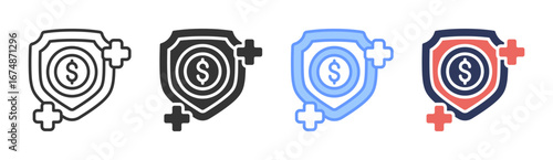 Financial Security Icon Set Multiple Style Collection