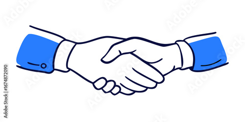 Blue and black handshake illustration agreement business