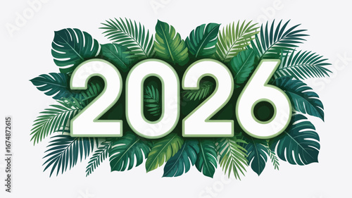 New Year 2026 with vibrant tropical foliage, a fresh start symbolizing growth, nature, and exciting opportunities ahead for your business or personal projects.
