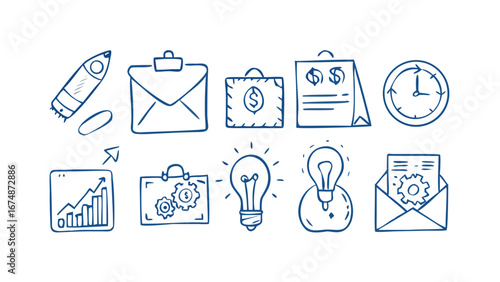 Business concept doodles finance ideas