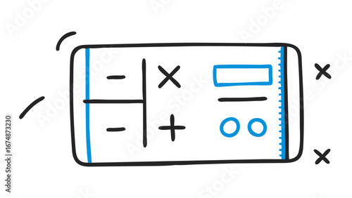 Calculator with math symbols plus minus