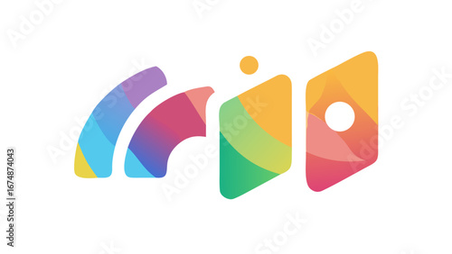 Colorful abstract shapes logo gradient