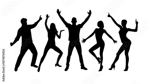 Energetic dancer in motion silhouette dynamic