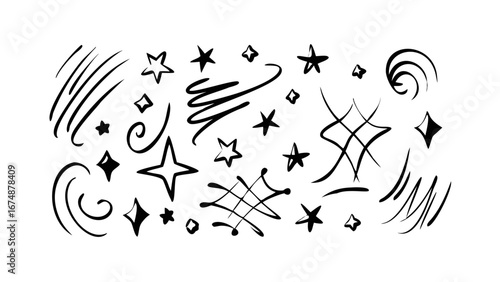 Hand Drawn Swirls Stars and Lines motion