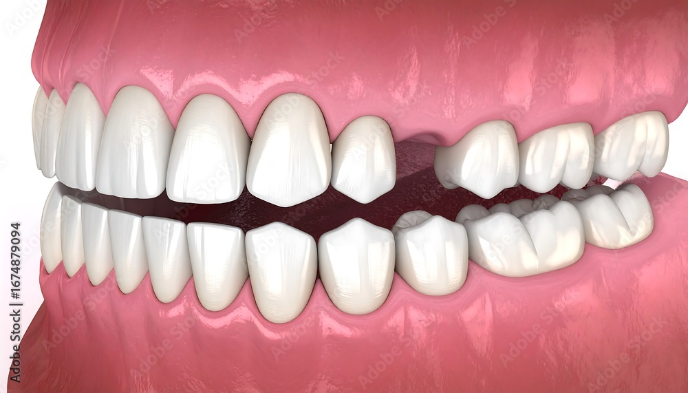 Obraz premium 3D model of misaligned teeth