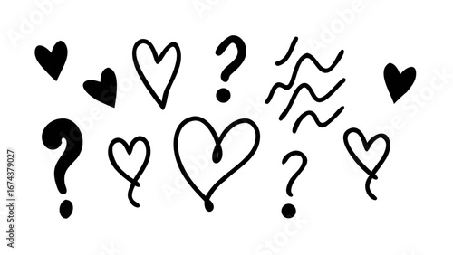 Heart Question Mark Silhouette symbol love
