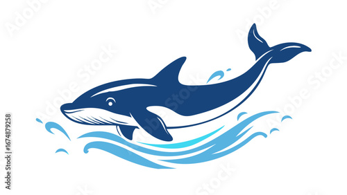 Majestic Blue Whale Leaping Through Waves marine life