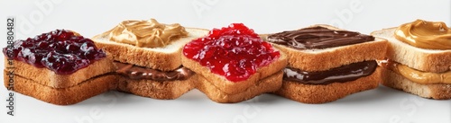 Toasted bread slices topped with various spreads (1)