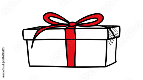 Red ribbon tied in a bow gift celebration