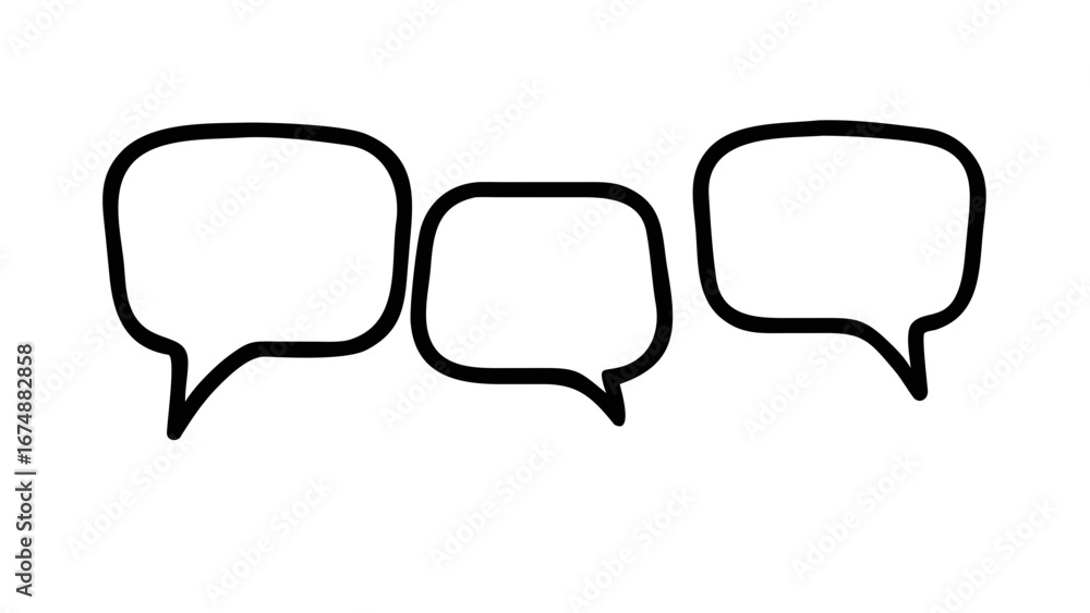 Fototapeta premium Three Speech Bubbles talk bubble chat bubble