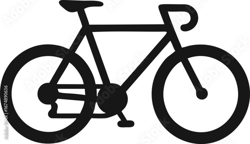 Bicycle Silhouette – Flat Vector Road Bike Transport Icon
