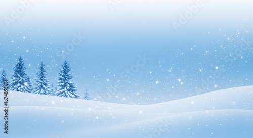 Wallpaper Mural Serene Winter Landscape with Falling Snow and Snow-Covered Pine Trees Torontodigital.ca