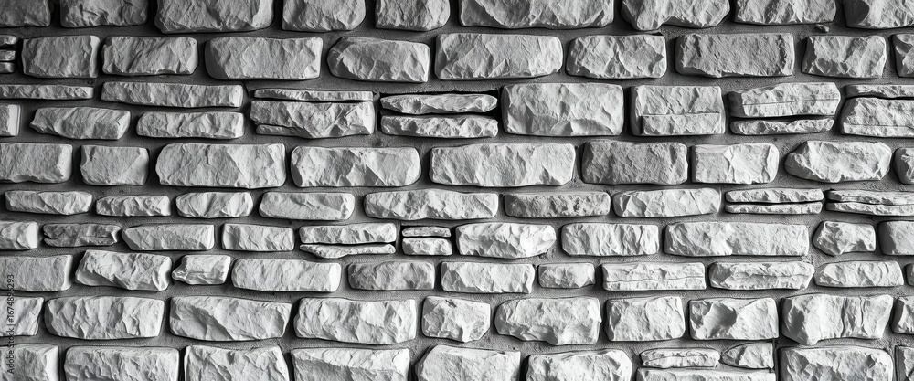 Obraz premium Black and white vintage photo of a textured stone wall, design element, black and white