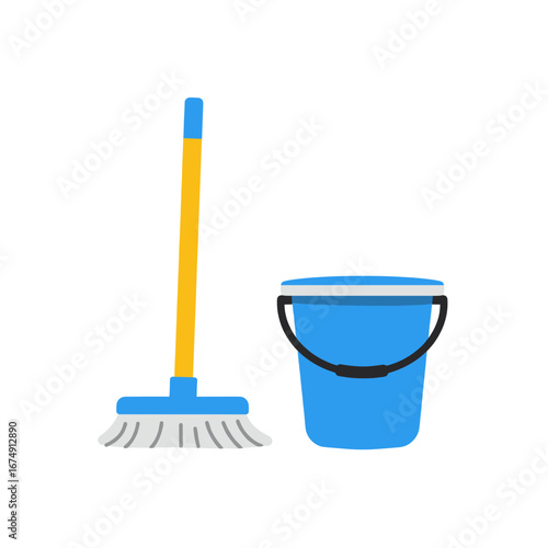 bucket and mop
