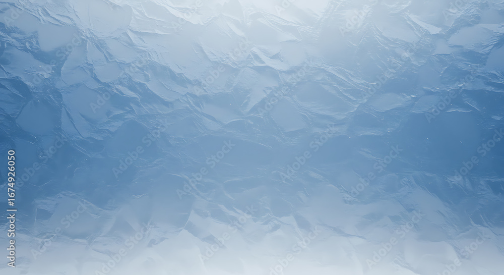 Obraz premium Cold blue to gray-white gradation with a watery ice glass effect, lighting from the bottom left adds a cold shine typical of the Nordic winter.