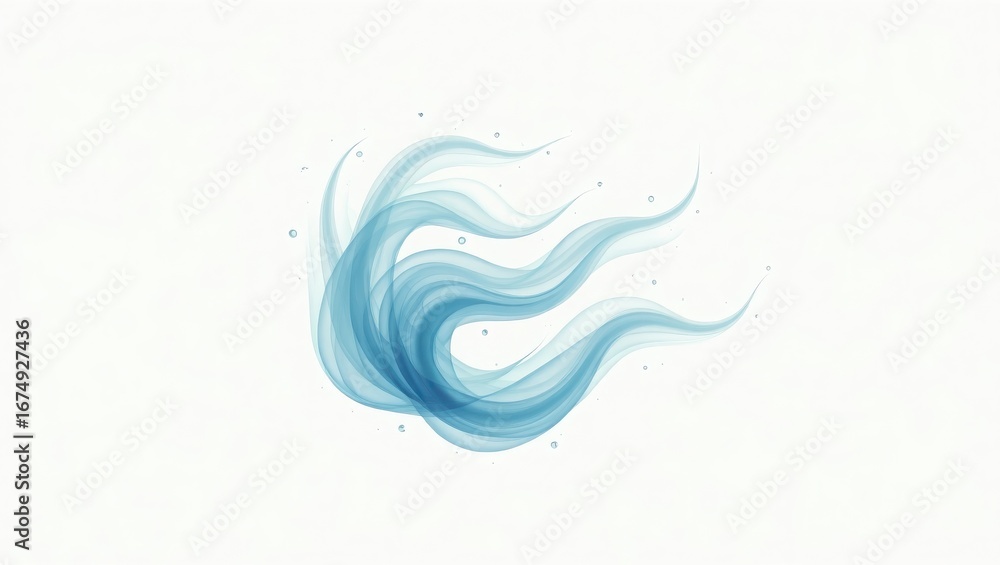 Obraz premium abstract blue background with waves, abstract floral design, vector illustration of a floral background, abstract floral background, Vector wind symbol with smooth curving lines intricated,