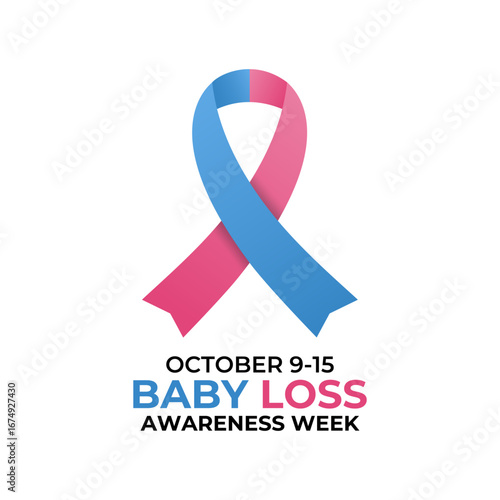 Baby Loss Awareness Week is observed to honor babies lost during pregnancy, stillbirth, or infancy. Baby loss awareness week, 9-15. Creating for web banner, cards, prints, social media design template