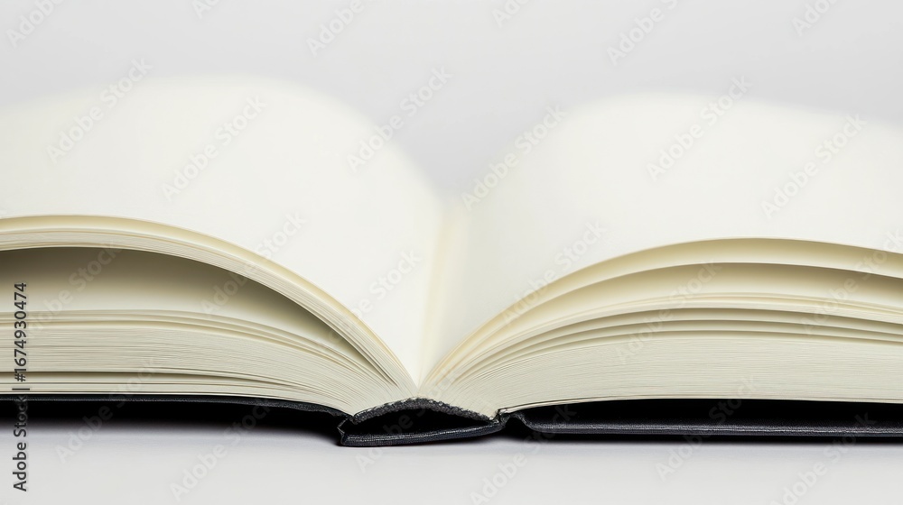 Obraz premium Open book blank pages minimalist education design